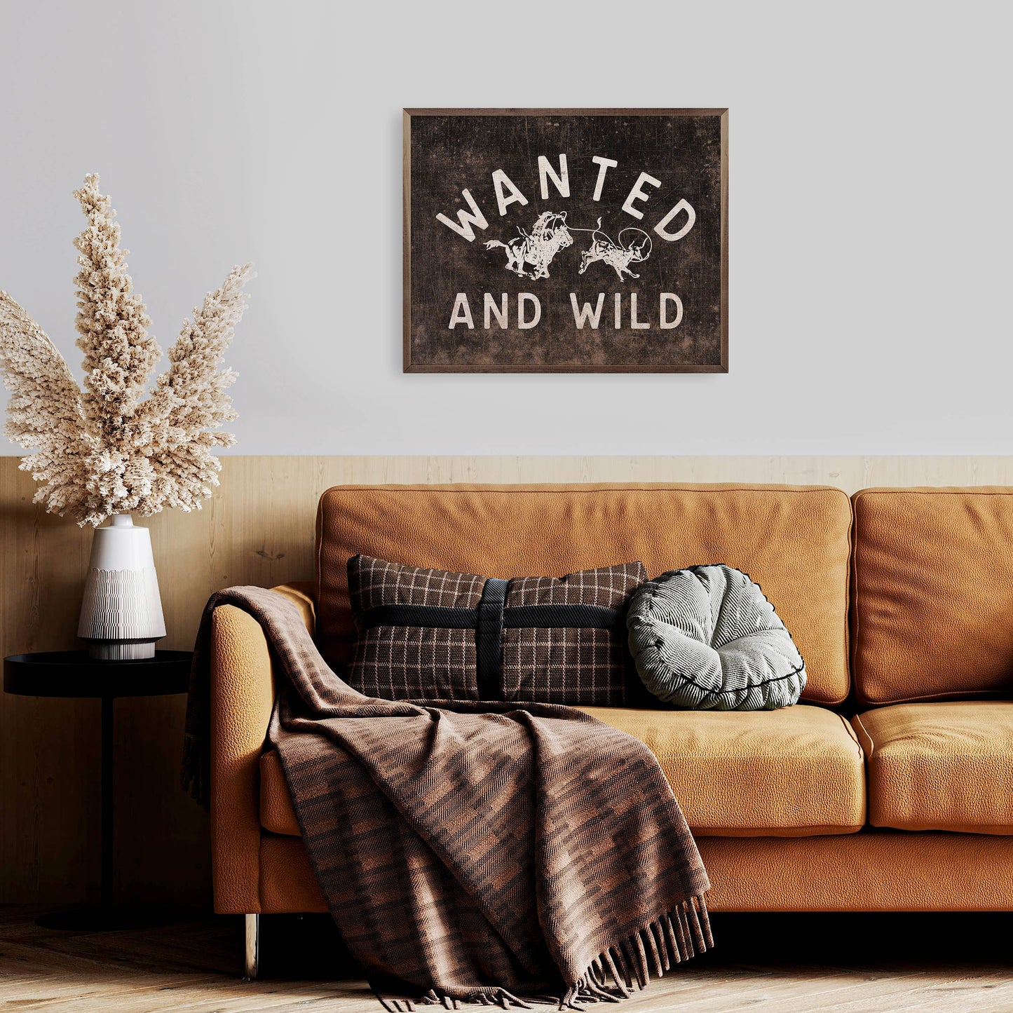 Wanted And Wild Calf Roper Black: 20 x 16