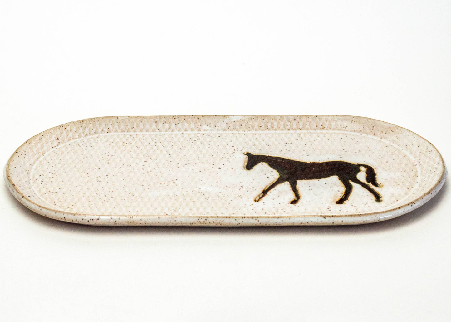 Brown Horse Design Handmade, in Ohio, Ceramic Platter Lg.