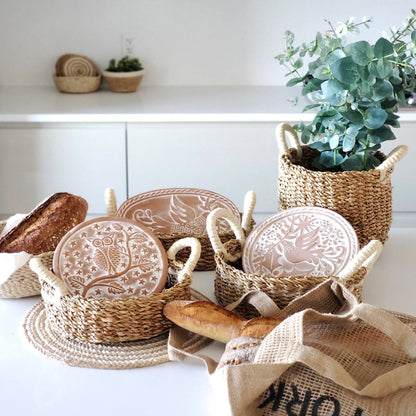 Handmade Bread Warmer & Wicker Basket - Bird Oval