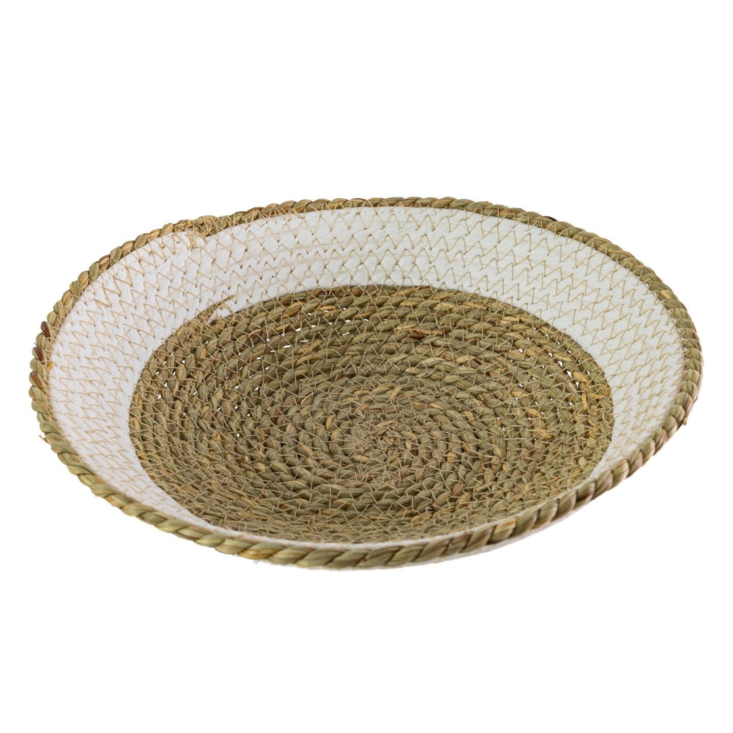Capucine Woven White Decorative Bowl Seagrass & Rope