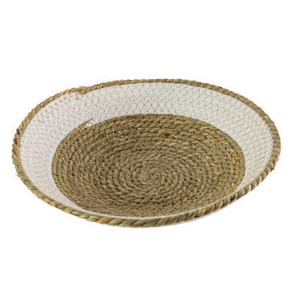 Capucine Woven White Decorative Bowl Seagrass & Rope