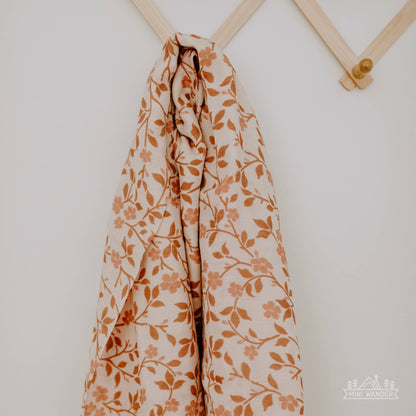 Muslin Swaddle Baby Blanket – Magnolia Tree: Peach