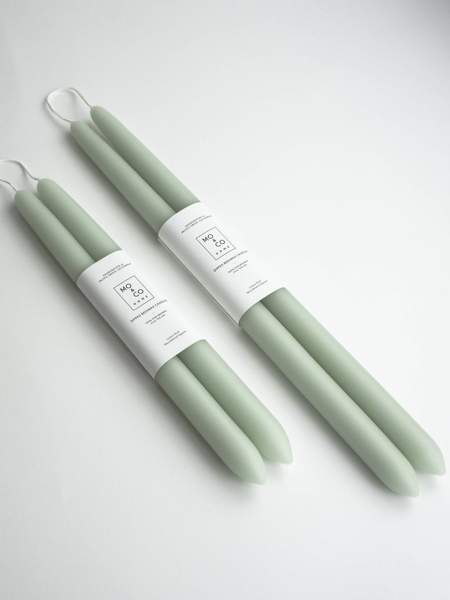 Eucalyptus | Dipped Beeswax Taper Candles | All Natural: 10 Inches