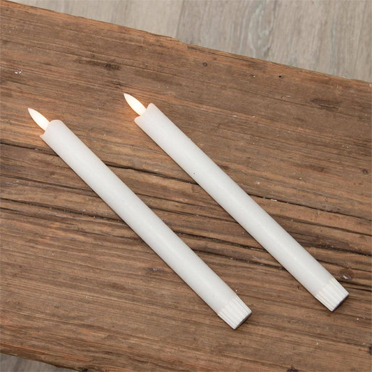 Taper Candles - White Flameless (Pk/02)