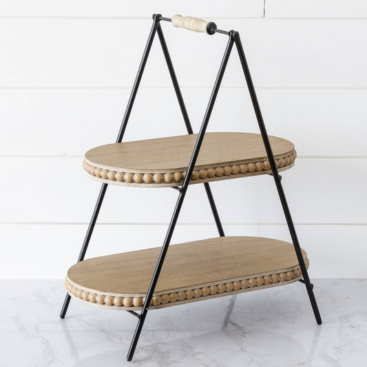 Tiered Oval Beaded Tray