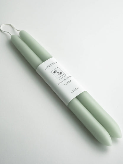Eucalyptus | Dipped Beeswax Taper Candles | All Natural: 10 Inches