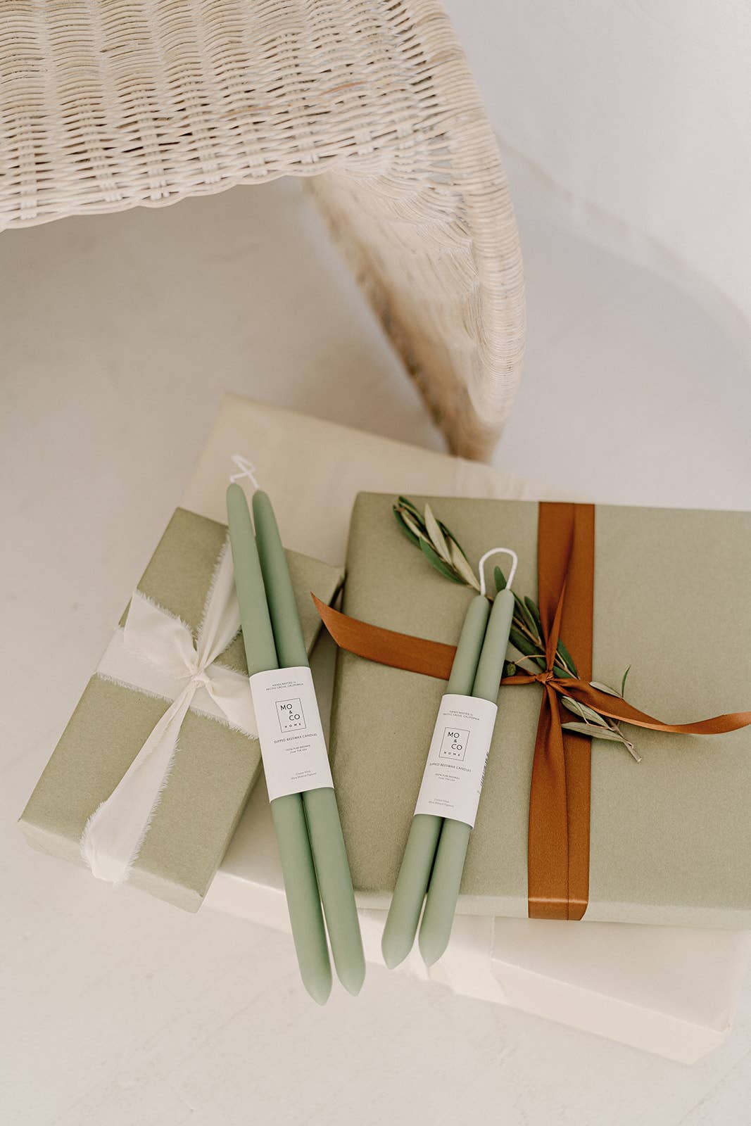 Eucalyptus | Dipped Beeswax Taper Candles | All Natural: 10 Inches