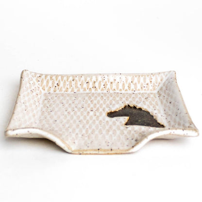 Brown Horse Pattern Handmade in Ohio Ceramic Soap Dish