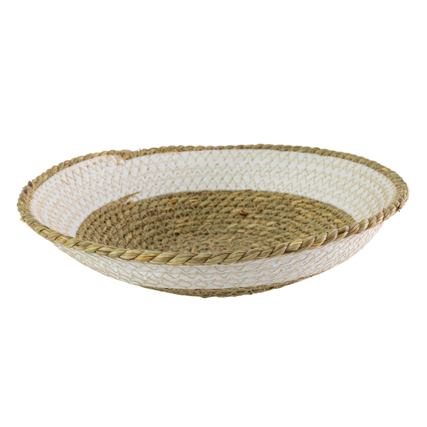 Capucine Woven White Decorative Bowl Seagrass & Rope