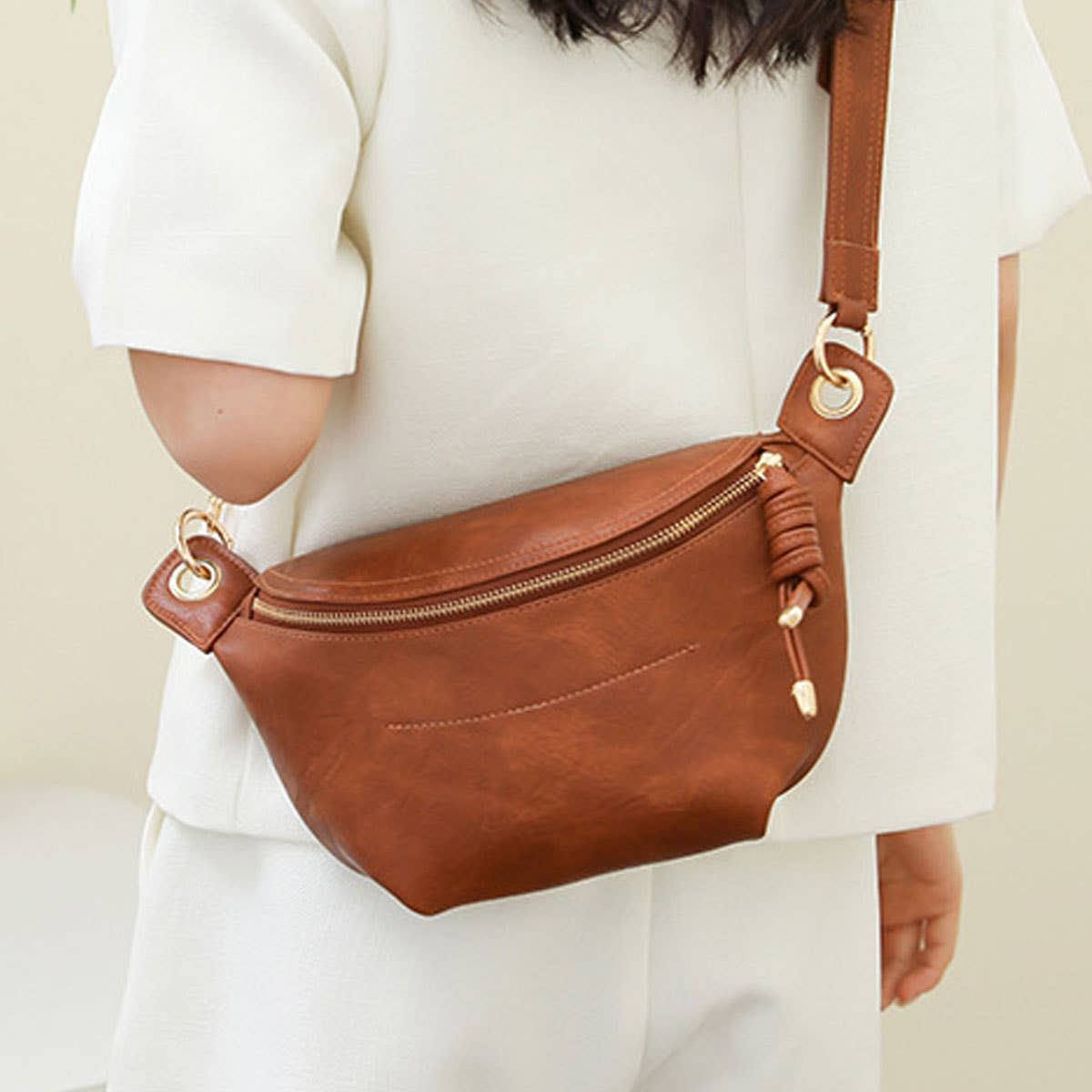 Brown Fanny Pack Crossbody Bag