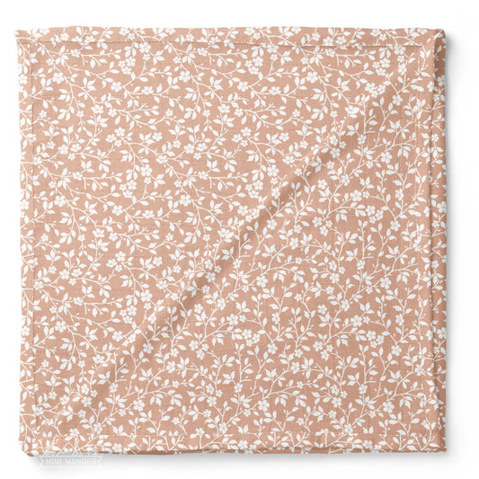 Muslin Swaddle Baby Blanket – Magnolia Tree: Peach