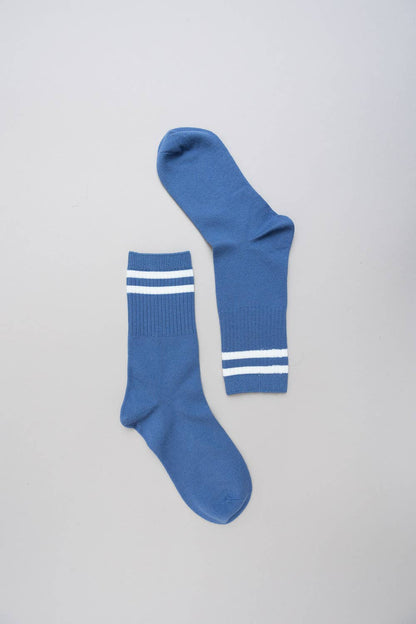 Retro Stripe Wool Blend Socks: Gray