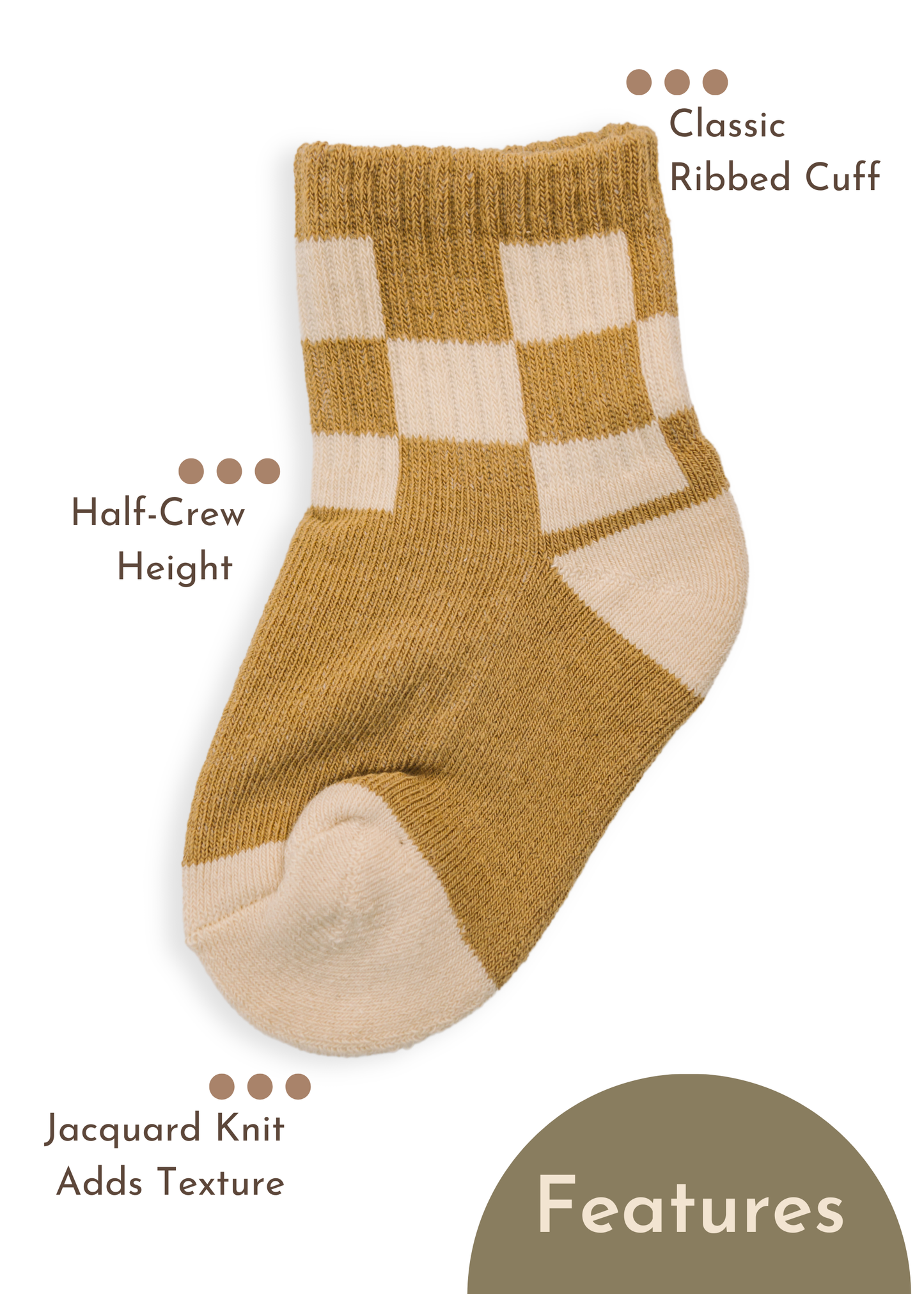 Baby/Toddler Half-Crew Socks 2-Pack, Checkered & Babe Stripe: 4-5T