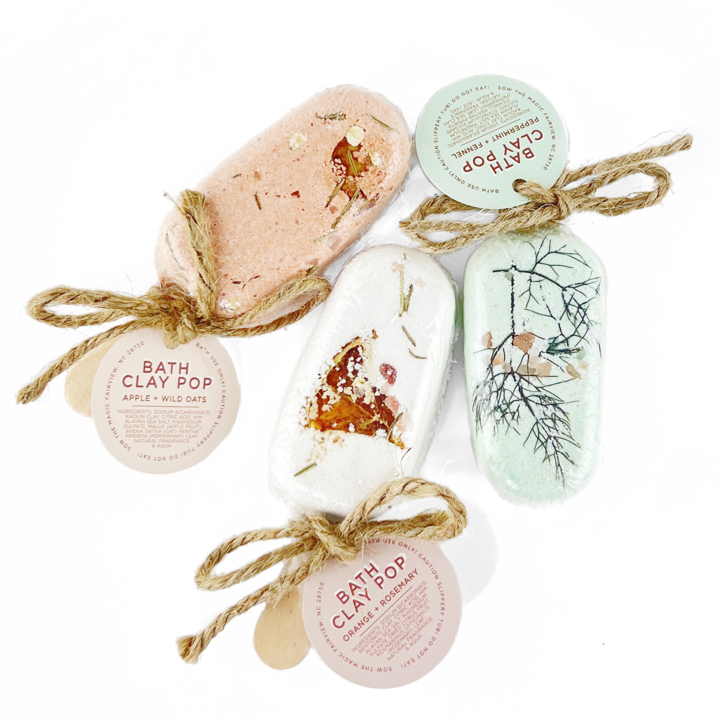 Botanical Bath Clay Pops: Citrus + Rosemary