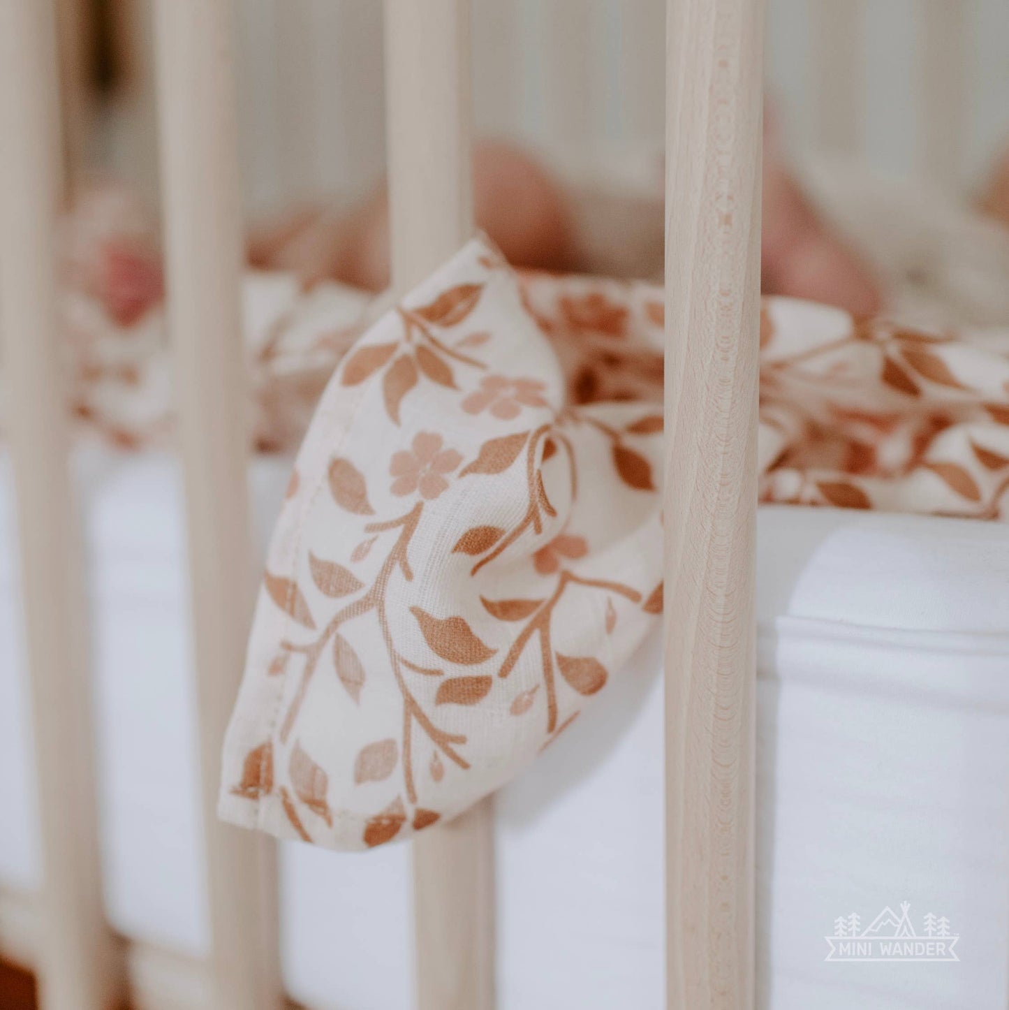Muslin Swaddle Baby Blanket – Magnolia Tree: Peach