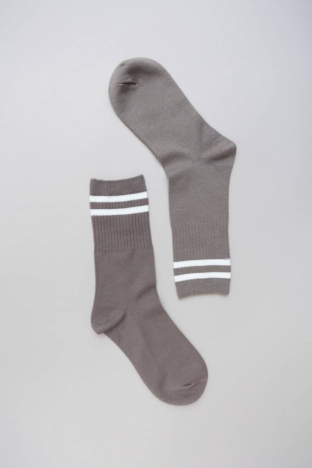 Retro Stripe Wool Blend Socks: Forest Green