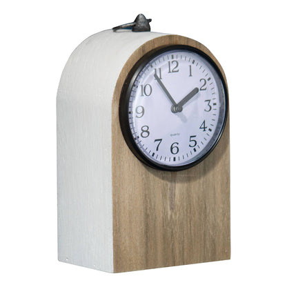 Maxwell Rustic Wood Battery Operated Tabletop Clock