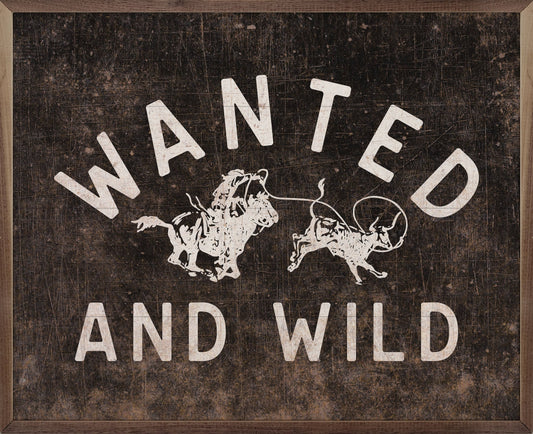 Wanted And Wild Calf Roper Black: 20 x 16