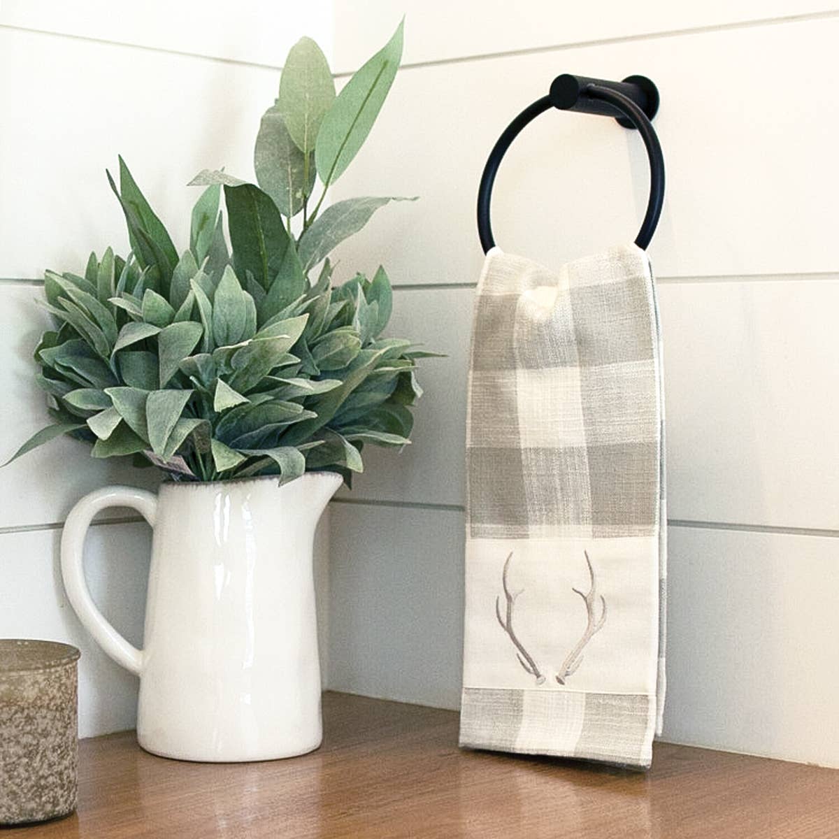 Eva & Co Antler Dishtowel - Check