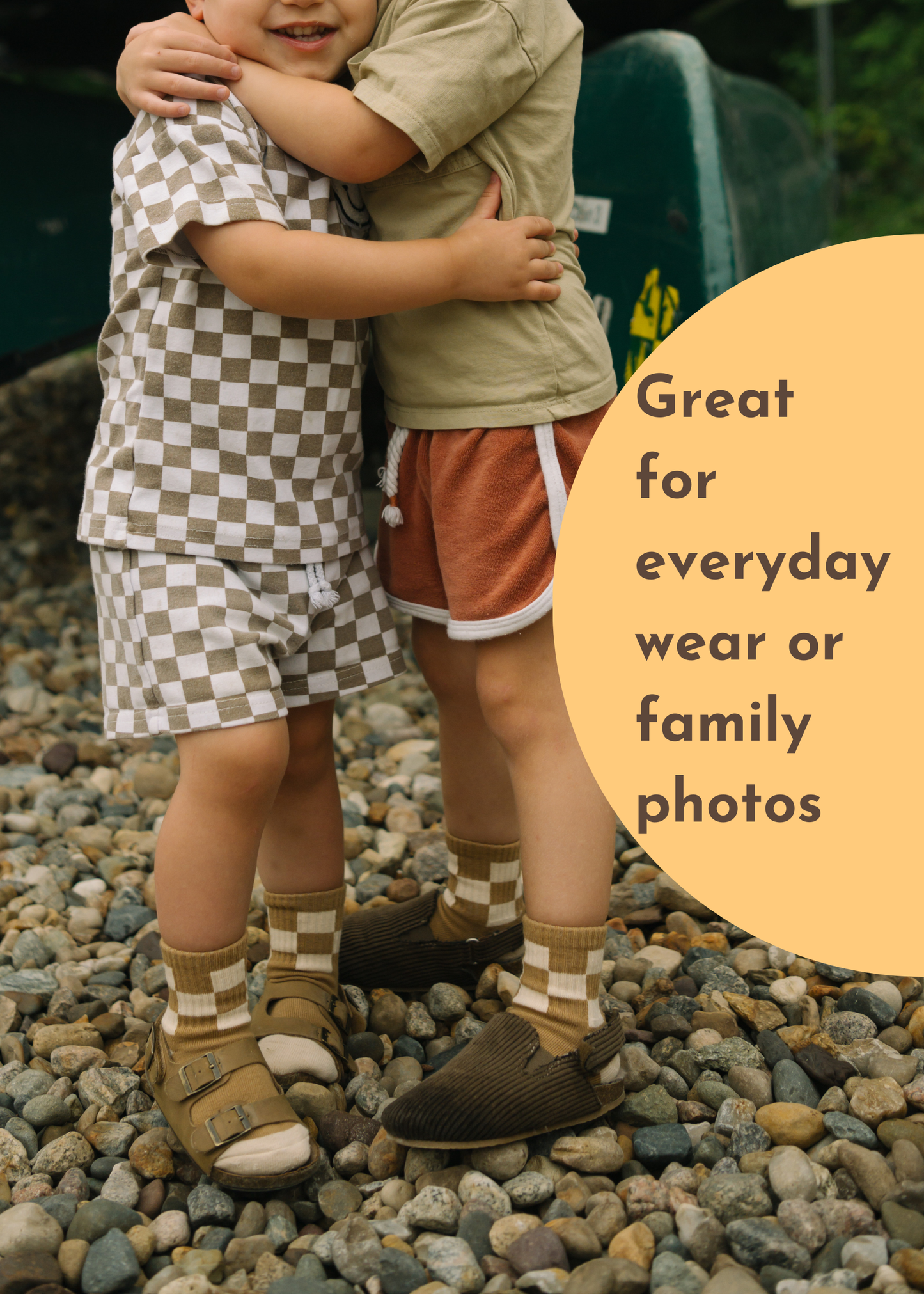 Baby/Toddler Half-Crew Socks 2-Pack, Checkered & Babe Stripe: 4-5T