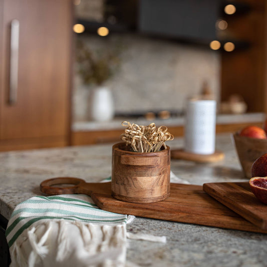 Benson Handle Natural Acacia Wood Pinch Bowl