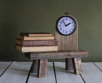 Maxwell Rustic Wood Battery Operated Tabletop Clock