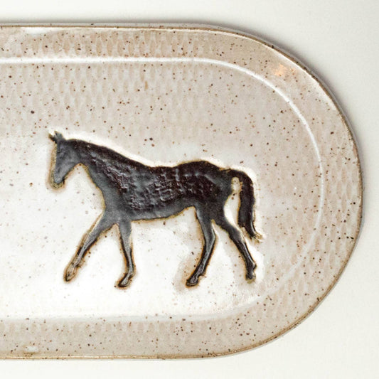 Brown Horse Design Handmade, in Ohio, Ceramic Platter Lg.