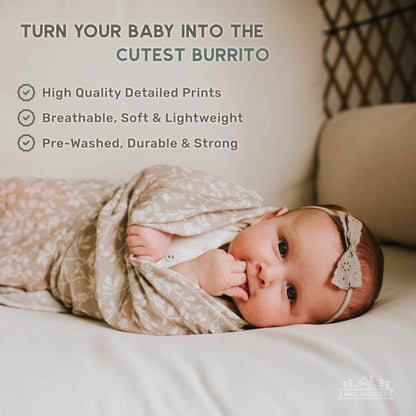 Muslin Swaddle Baby Blanket – Magnolia Tree: Peach