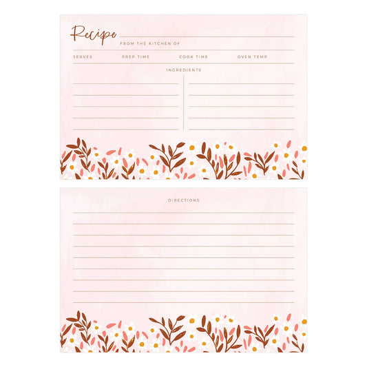 Pink Daisy Recipe Cards
