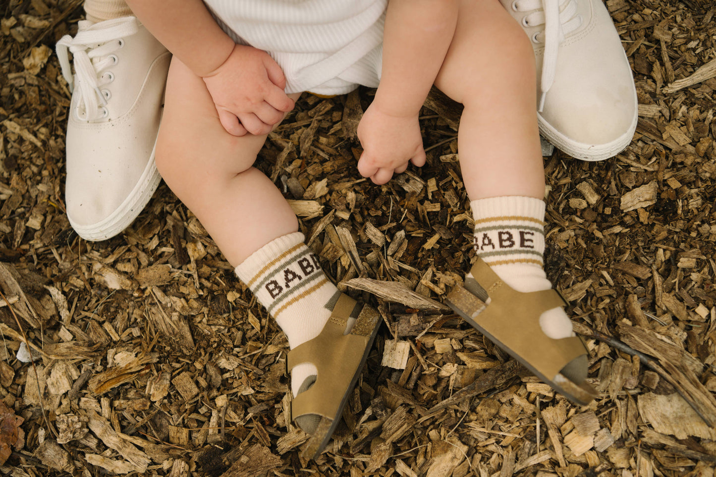 Baby/Toddler Half-Crew Socks 2-Pack, Checkered & Babe Stripe: 4-5T