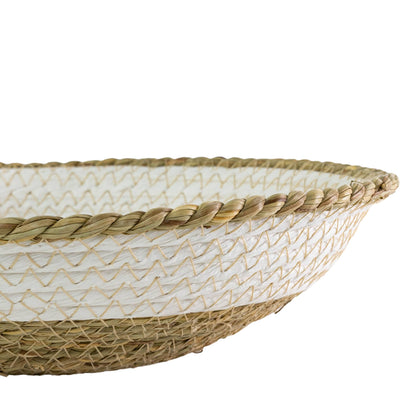 Capucine Woven White Decorative Bowl Seagrass & Rope