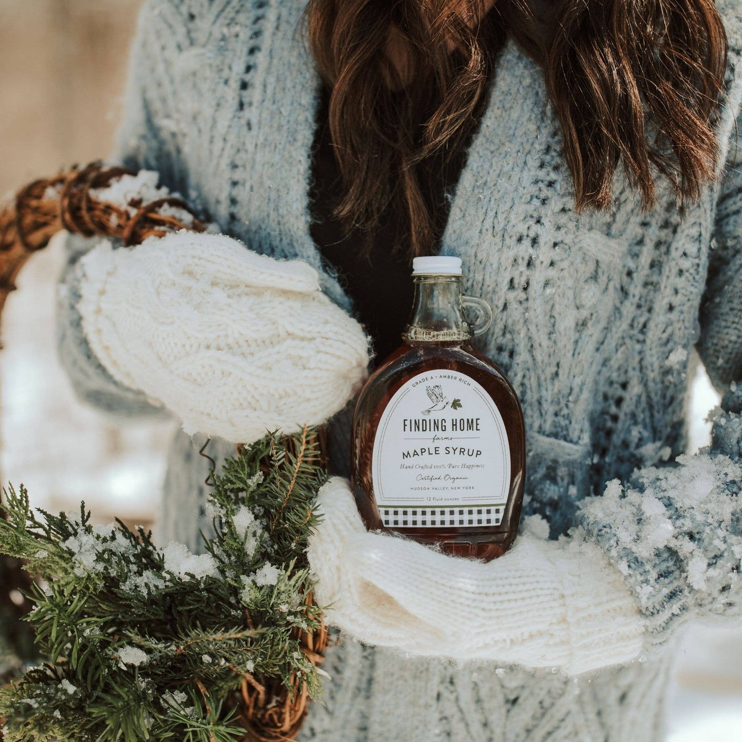 100% Pure Organic Maple Syrup - 12 oz Decorative Glass