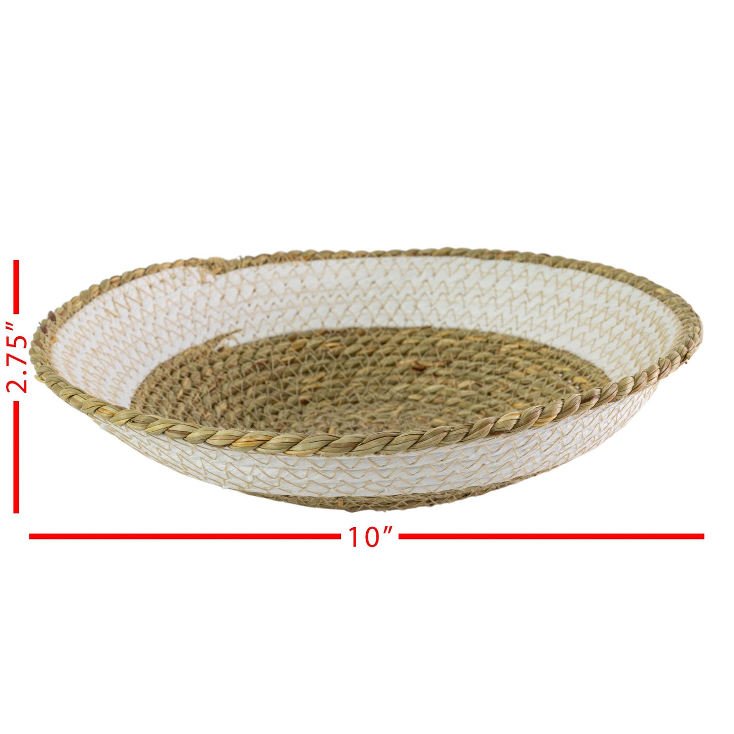 Capucine Woven White Decorative Bowl Seagrass & Rope