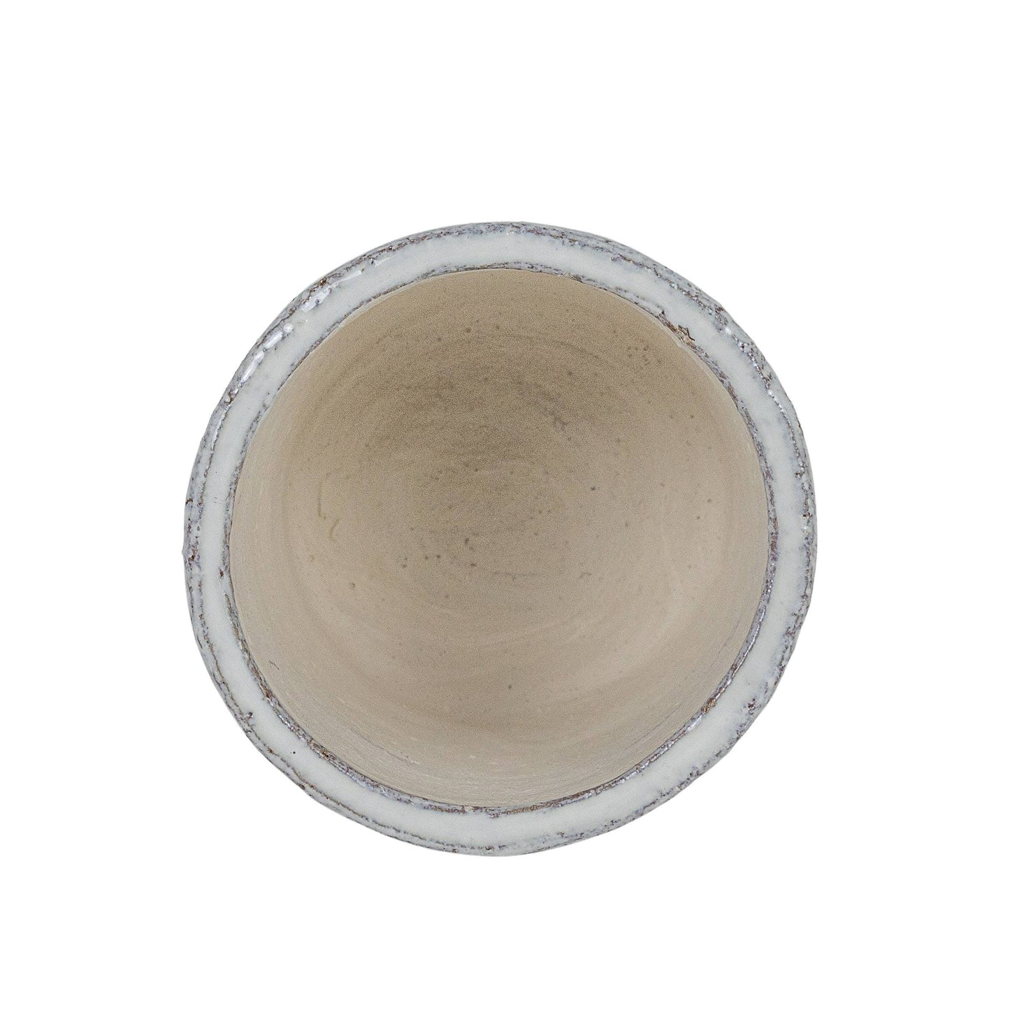 Jaylon Debossed White Garden Planter Pot Glazed Terracotta