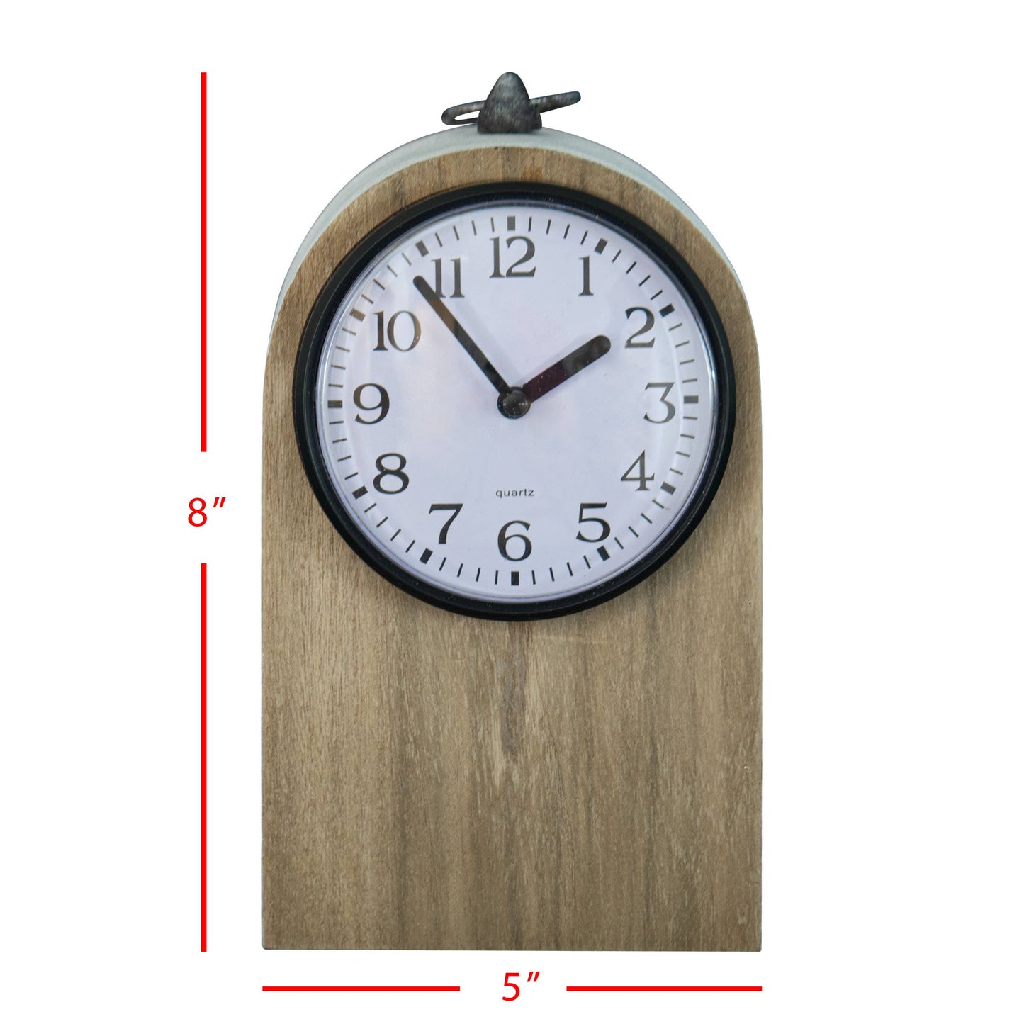 Maxwell Rustic Wood Battery Operated Tabletop Clock