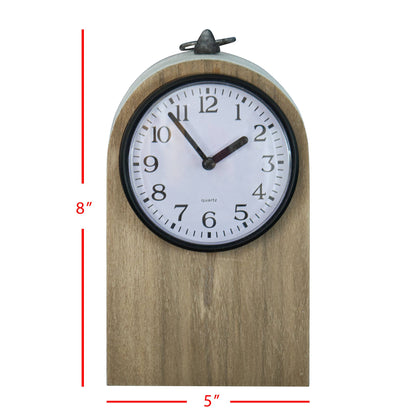 Maxwell Rustic Wood Battery Operated Tabletop Clock